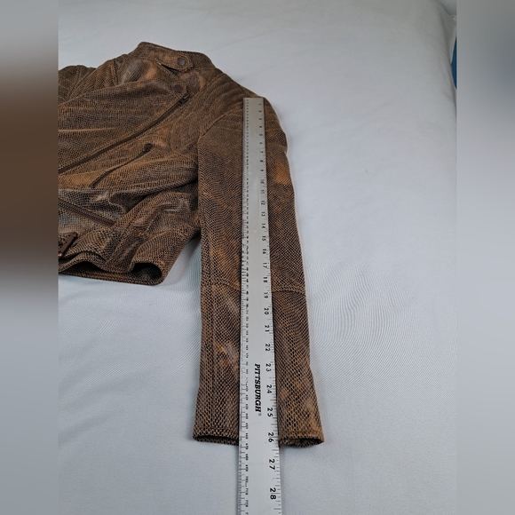 Free People Women's Faux Leather Fenix Snakeskin Moto Jacket Size XL - Picture 15 of 16
